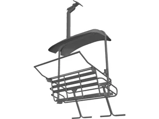 Triple Ski Lift Chair 3D Model