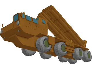 BM-30 Smerch (Tornado) 3D Model