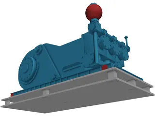 Oil Rig Mud Pump 3D Model