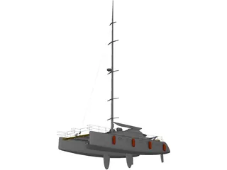 Cruising Catamaran 3D Model