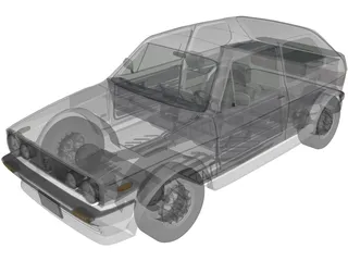 Volkswagen Golf I GTi (1984) 3D Model