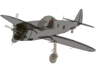 Republic P-47 Thunderbolt Bubble Canopy 3D Model