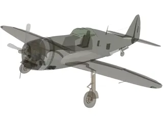 Republic P-47 Thunderbolt Greenhouse Canopy 3D Model