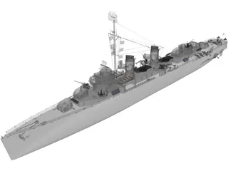 USS Fletcher 3D Model