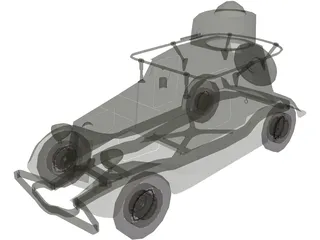 BA-20 Russian Armoured Car 3D Model