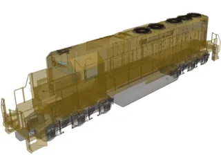 EMD SD40 SantaFe 3D Model