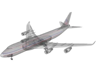 Boeing 747-400 Airliner 3D Model