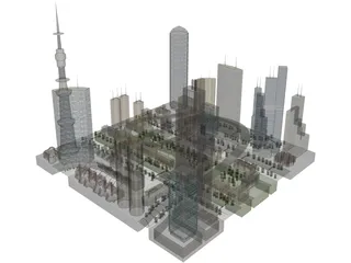 City Part Metropolis 3D Model