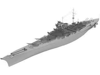 Battleship Bismarck 3D Model