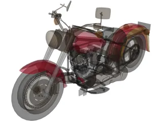 Harley-Davidson FLSTF Fatboy 3D Model