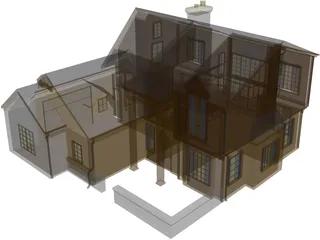 House Two Story Traditional 3D Model