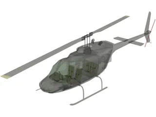 Bell 206 JetRanger [+Interior] 3D Model