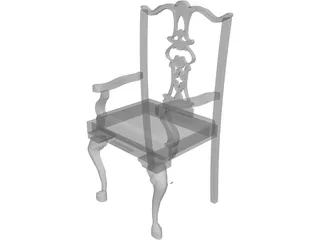 Chair Chippendale Cabriole Leg 3D Model