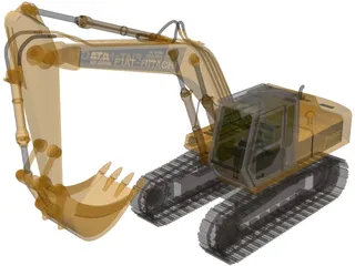 Excavator Fiat Hitachi FH200 3D Model