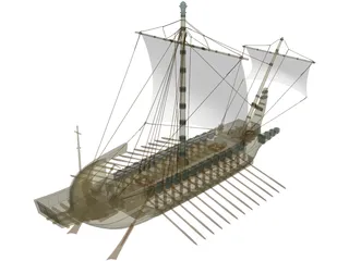 Greek Warship 3D Model