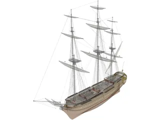 Le Glorieux Ship Of Line 3D Model