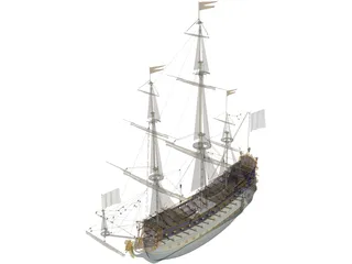 Le Soleil Royal Ship Of Line 3D Model