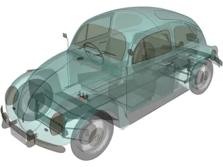 Volkswagen Beetle (1954) 3D Model