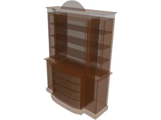 Bookcase Satinwood 3D Model