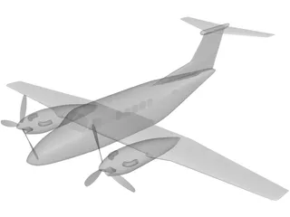 Beechcraft King Air B-200 Beech King 3D Model