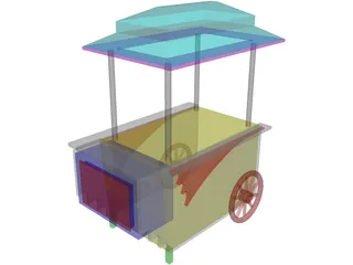 Vending Peddler's Cart 3D Model