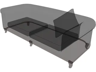 Sofa Round Back 3D Model