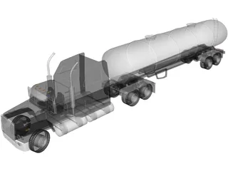 Semi Tanker 3D Model