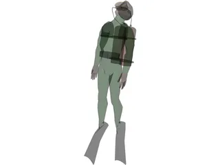 Scuba Diver 3D Model