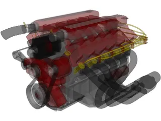 Engine Dodge Viper V10 3D Model