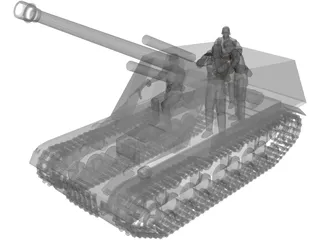 Sd.KfZ 165 Hummel Mobile Artillery 3D Model