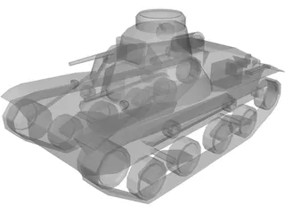 Type 95 Ha-Go Light Tank 3D Model