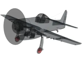 F8F-2 Bearcat 3D Model