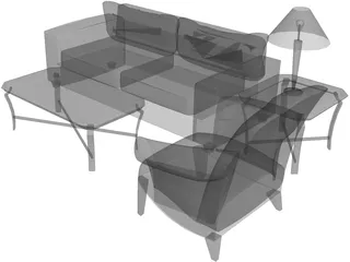 Classic Living Room Set 3D Model