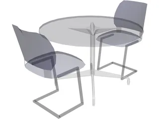 Table with Chairs 3D Model