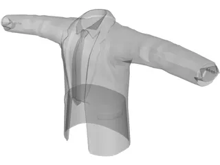 Shirt Tie and Suitcoat 3D Model