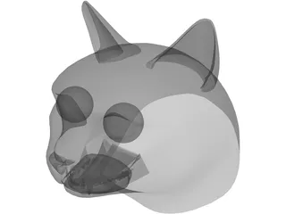 Cat Head 3D Model