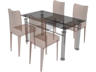 Table with Chairs 3D Model