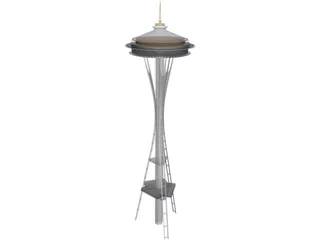 Seattle Space Needle Tower 3D Model