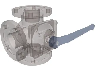 3-Way Valve 3D Model