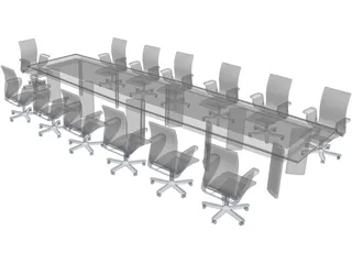 Table with Chairs 3D Model