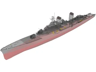Fletcher Class Destroyer 3D Model