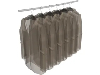 Jackets on Hangers 3D Model