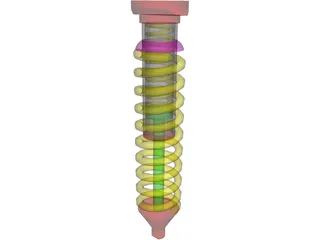 Coilover Suspension (Spring and Shock) 3D Model