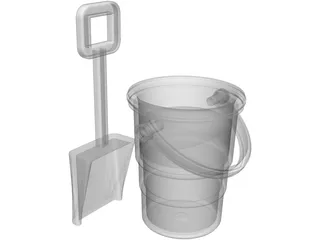 Sand Pail and Shovel 3D Model