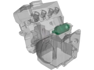 Honda CBR F2 600cc Motorcycle Engine 3D Model