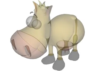 Cartoon Cow 3D Model