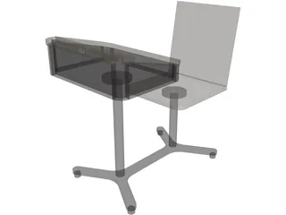 School Desk 3D Model