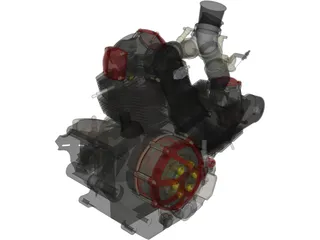 Honda CBR Blackbird 1100DS Engine 3D Model