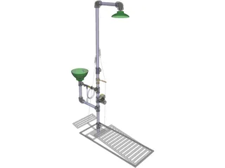 Safety Shower and Eye Wash 3D Model