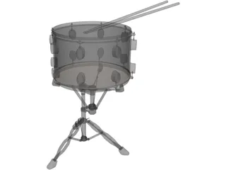 Snare Drum with Stand 3D Model